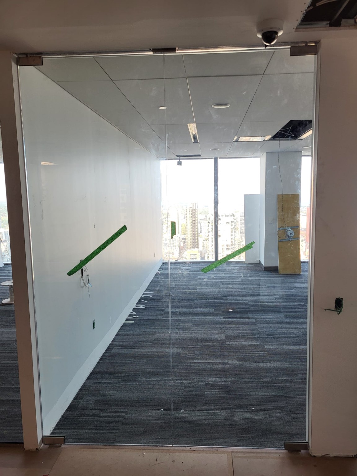 Glass entrance doors